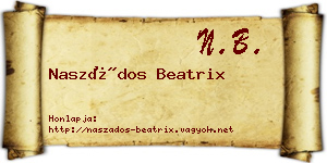 Naszádos Beatrix névjegykártya