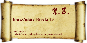 Naszádos Beatrix névjegykártya